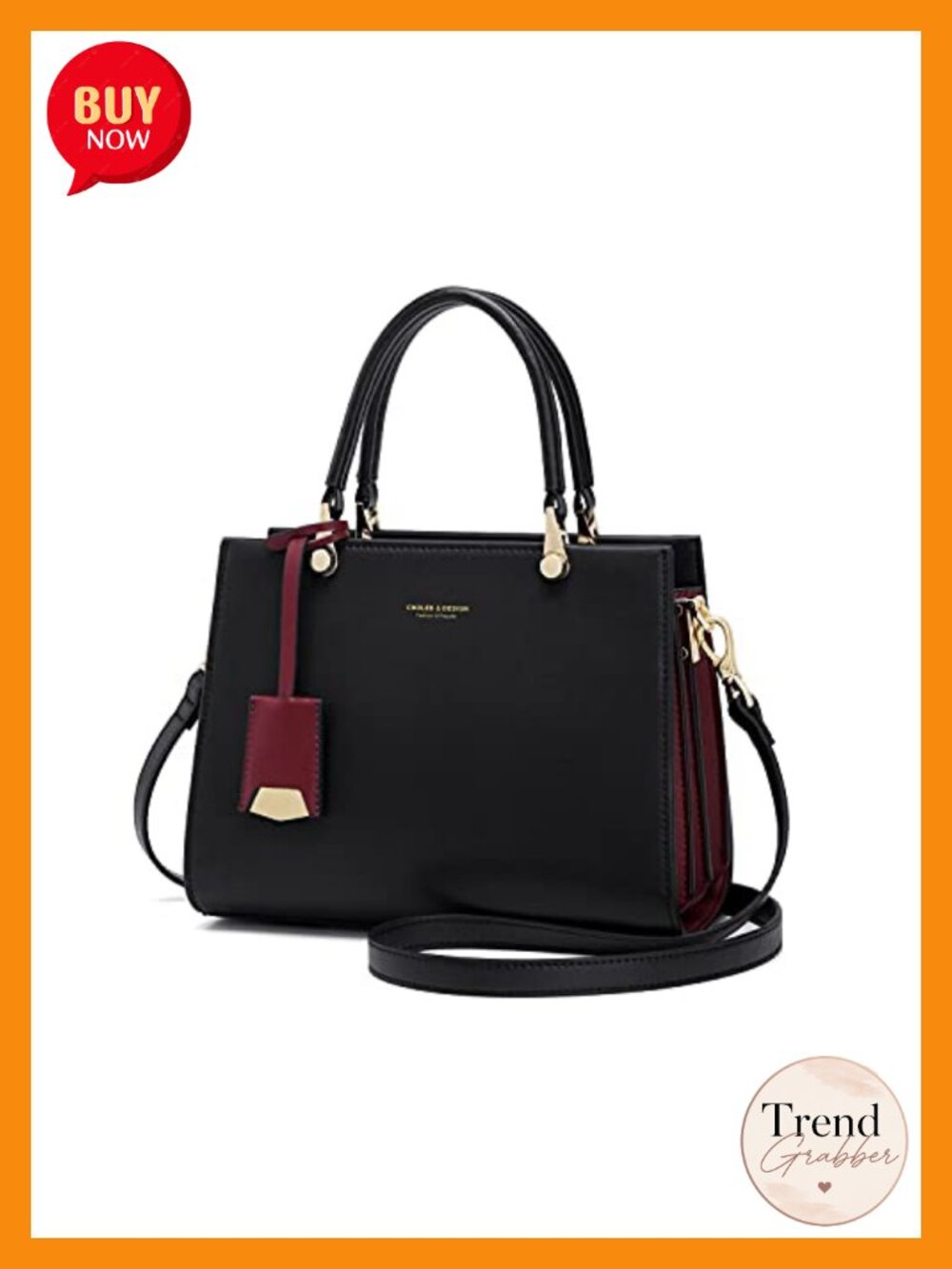 Genuine Leather Satchel Tote Shoulder Bag with Zipper